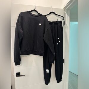 Local Love Club Black Sweatsuit in size Small